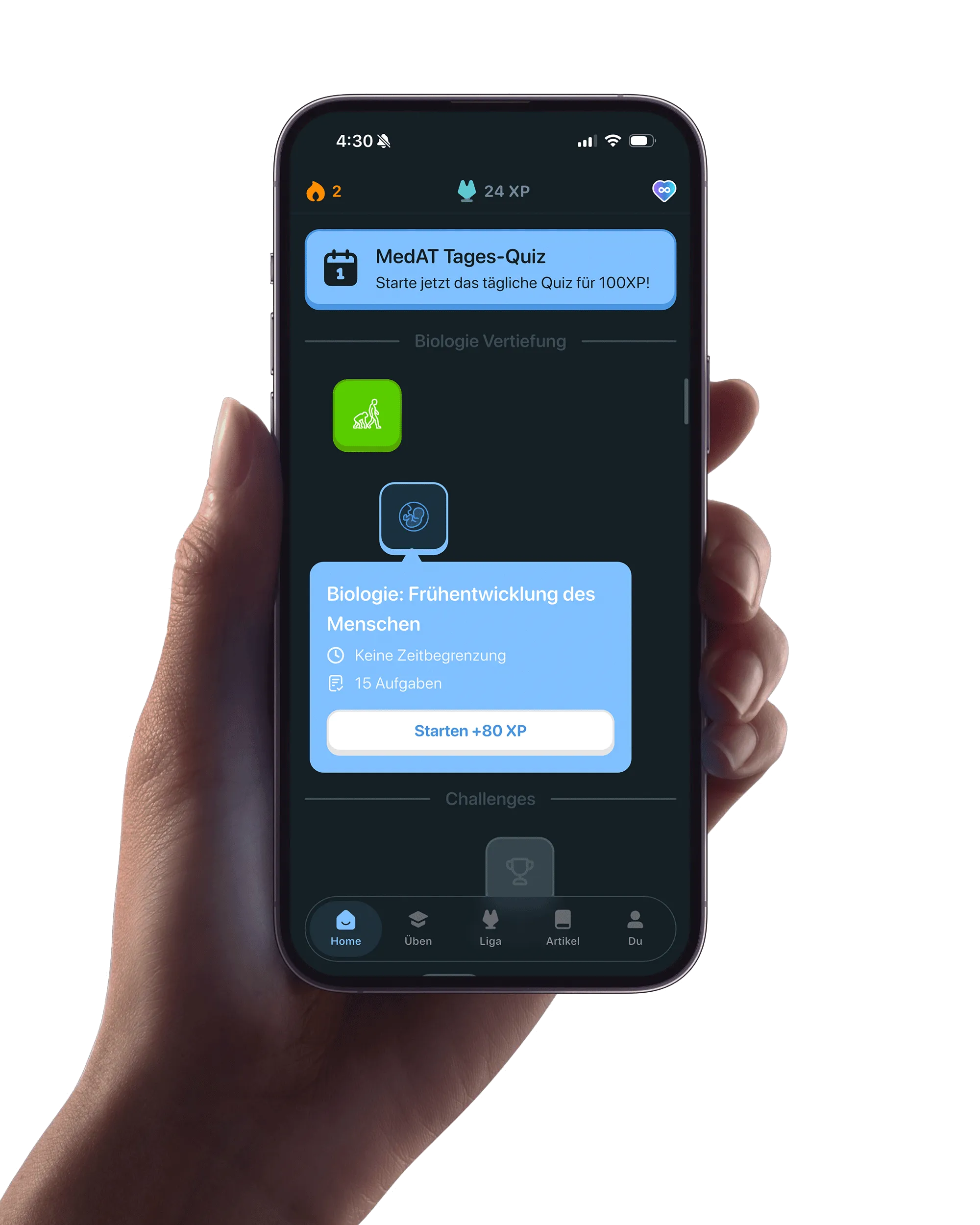 MedBuddy MedAT Lern-App auf dem Smartphone